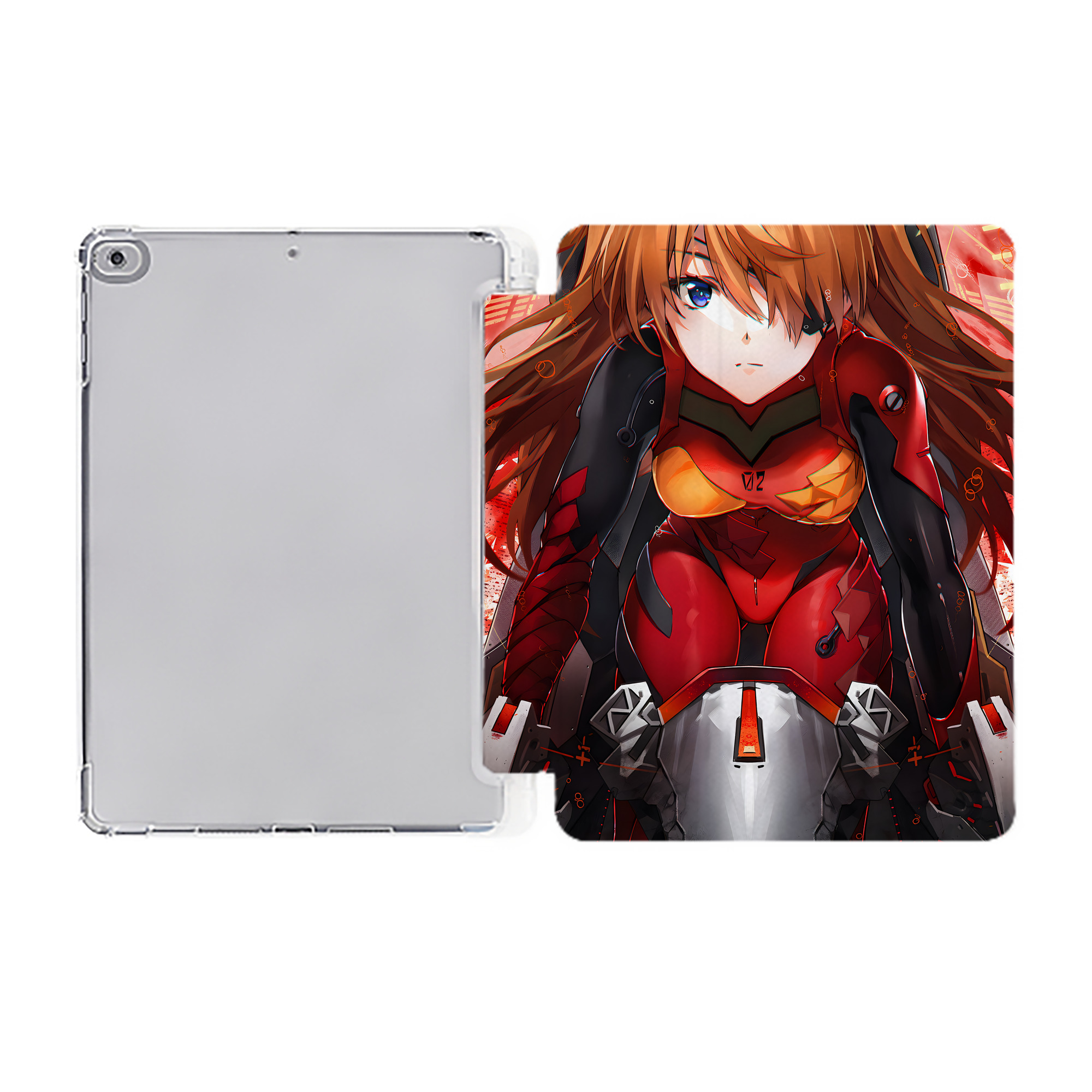 （画像用） EVA 新世紀エヴァンゲリオン IPad ケース ペン収納付き 三つ折りスタンド PUレザー×シリコン 対応機種9.5/10.5/10.9インチ